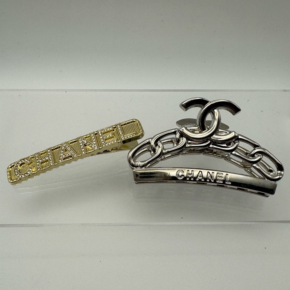 Chanel Hair clips 1 Gold and 1 Silver